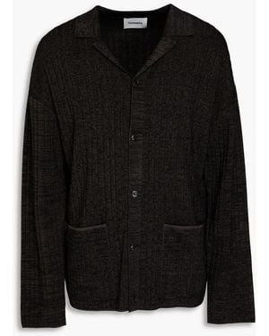 Nanushka Torben Mélange Ribbed-knit Cardigan - Black