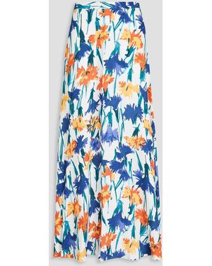 Diane von Furstenberg Florencia Floral-print Woven Maxi Skirt - Blue