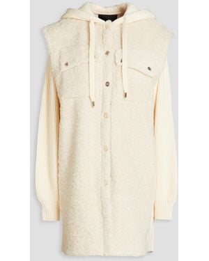 Maje Knit-paneled Faux Fur Coat - Natural