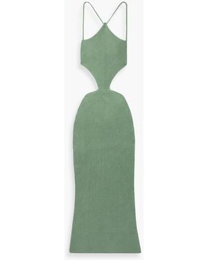 Savannah Morrow Ariel Open-back Cotton Midi Dress - Green