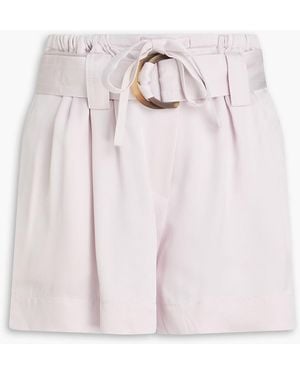 Zimmermann Belted Satin-Twill Shorts - Pink