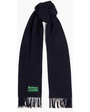Barbour Schal aus woll-twill mit fransen - Blau