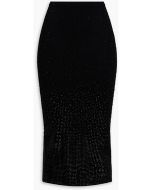 Sandro Crystal-Embellished Knitted Pencil Midi Skirt - Black