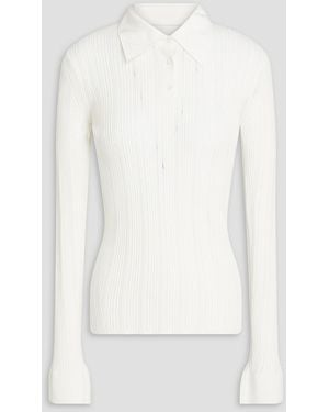 3.1 Phillip Lim Ribbed Cotton-blend Polo Shirt - White