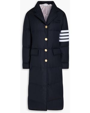 Thom Browne Striped Quilted Wool-Twill Down Coat - Blue