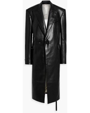 Peter Do Open-back Faux Leather Coat - Black