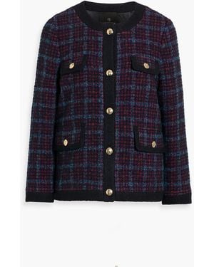 Anine Bing Lydia Checked Tweed Jacket - Blue