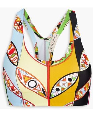 Emilio Pucci Printed Stretch Sports Bra - Blue