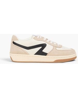 Rag & Bone Retro Court Leather And Suede Sneakers - Natural