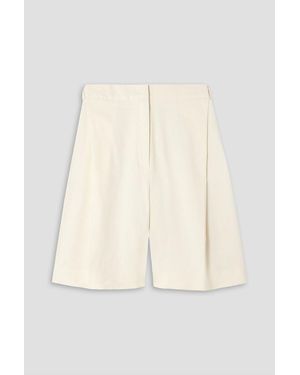 TOVE Bella Pleated Linen-Blend Shorts - Natural