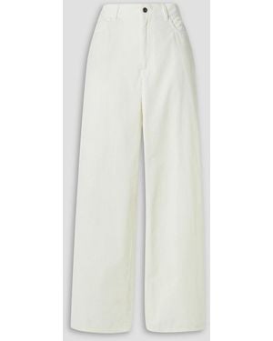 Lafayette 148 New York Crosby Cotton-corduroy Wide-leg Trousers - White