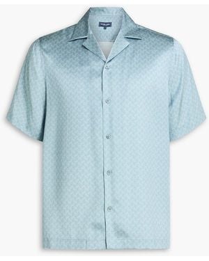 Frescobol Carioca Roberto Printed Silk-Satin Shirt - Blue