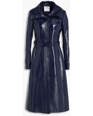 Courreges Belted Cotton-Blend Vinyl Coat - Blue