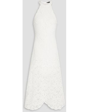 Maje Midikleid aus gehäkelter baumwolle - Weiß