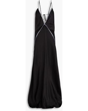 Stella McCartney Crystal-embellished Satin-crepe Gown - Black