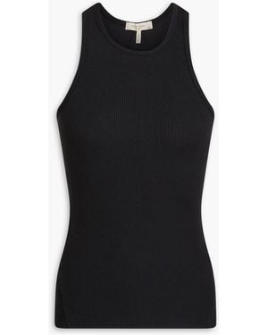 Rag & Bone Essential Ribbed Cotton-blend Jersey Tank - Black