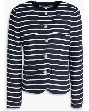 Veronica Beard Kensington Striped Ottoman Jacket - Blue