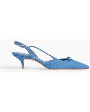 Stuart Weitzman Slingback-pumps "tully 50" aus denim mit schleife - Blau