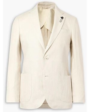 Lardini Linen-Twill Suit Jacket - Natural