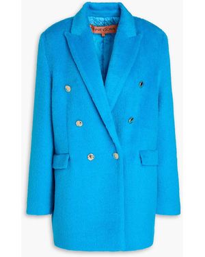 Stine Goya Theo Double-breasted Brushed-felt Blazer - Blue