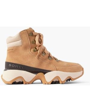 Sorel Kinetic Impact Conquest Plus Leather And Canvas-Trimmed Suede Ankle Boots - Brown