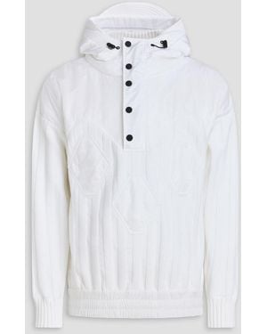Canali Shell-Paneled Cotton Hooded Jacket - White