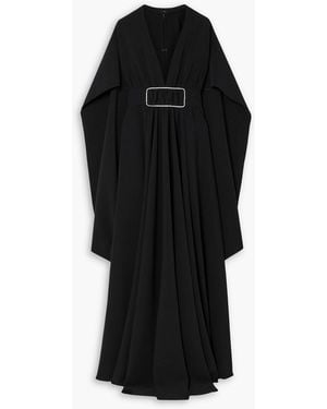 Rodarte Cape-effect Crystal-embellished Crepe Gown - Black