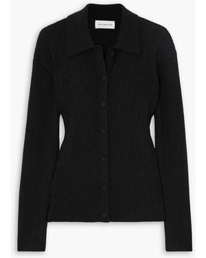Dries Van Noten Cardigan aus einer wollmischung in rippstrick - Schwarz