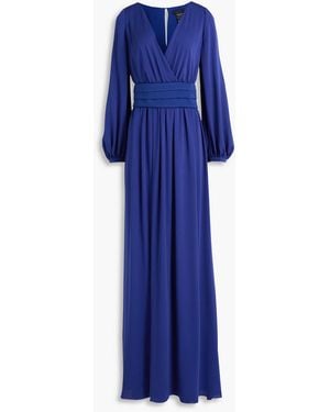 Max Mara Tasca Washed Silk Crepe De Chine Gown - Blue