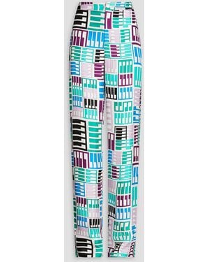 PUCCI Printed Silk-twill Wide-leg Trousers - Blue