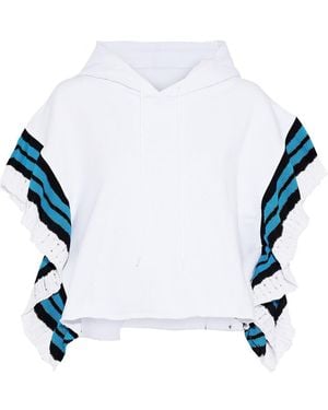 MSGM Crochet-Trimmed French Cotton-Terry Hooded Sweatshirt - White