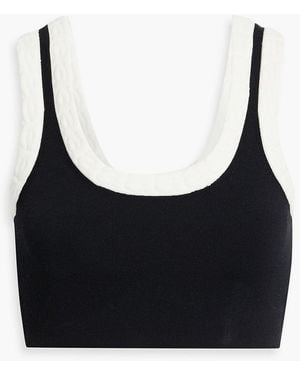 T By Alexander Wang Cropped Stretch-knit Top - Black
