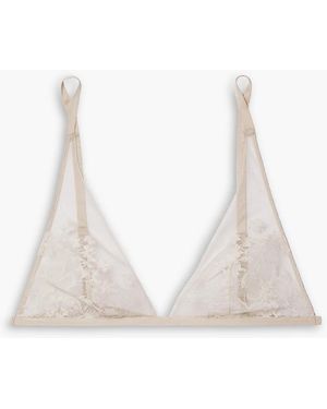 Carine Gilson Silk-lace Soft-cup Triangle Bra - White