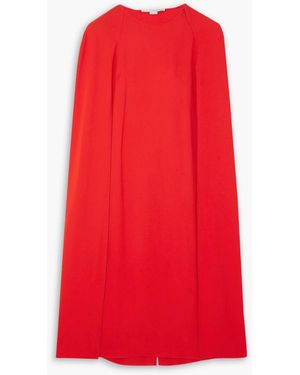 Stella McCartney Cape-Effect Crepe Midi Dress - Red