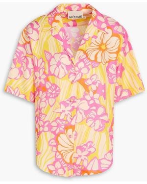 ALÉMAIS Fenella Floral-Print Silk-Twill Shirt - Pink