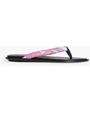 PUCCI Printed Padded Twill Flip Flops - White