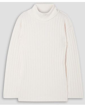 Equipment Calihan Ribbed Wool Turtleneck Jumper - Natural
