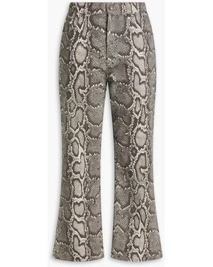 Gabriela Hearst Hoch sitzende bootcut-jeans"ezra" mit schlangenprint - Grau