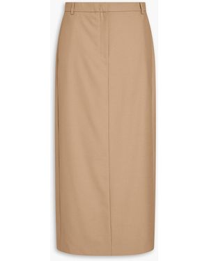 Theory Flannel Midi Skirt - Natural