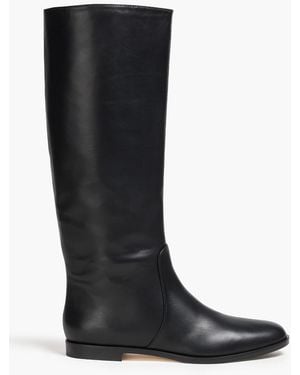 Sergio Rossi Leather Knee Boots - Black