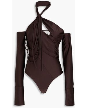 Coperni Cutout Stretch-Jersey Bodysuit - Brown