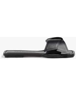 Acne Studios Knotted Leather Slides - Black