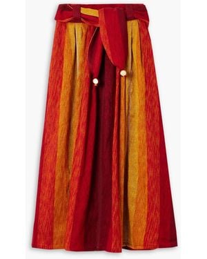 Admona Amal maxirock aus jacquard mit bindegürtel - Rot
