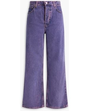 Ganni High-Rise Straight-Leg Jeans - Purple