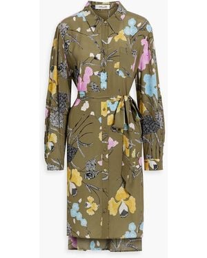 Diane von Furstenberg Prita Floral-Print Crepe De Chine Shirt Dress - White