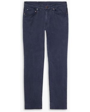 Boglioli Slim-Fit Straight-Leg Cotton-Blend Twill Pants - Blue