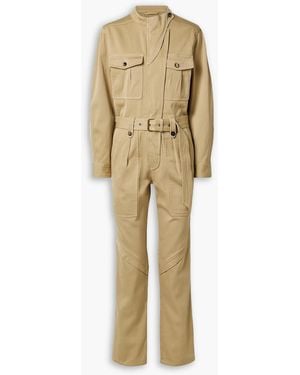 Isabel Marant Jelica Belted Cotton-Twill Jumpsuit - Natural