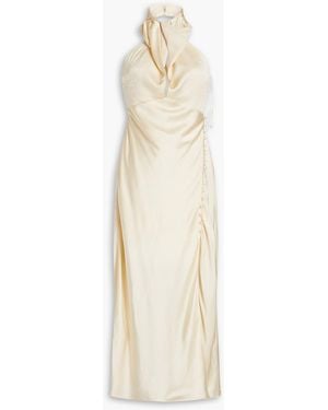 Nicholas Silk-satin Halterneck Midi Dress - White