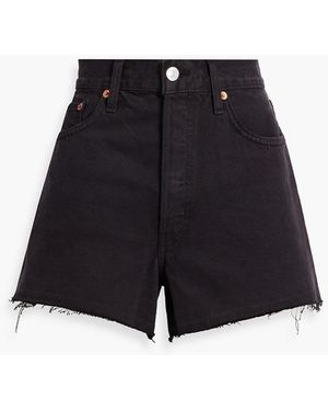 RE/DONE 90s Frayed Denim Shorts - Blue
