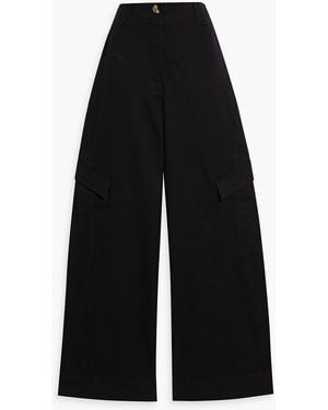 Ganni Cotton Cargo Trousers - Blue